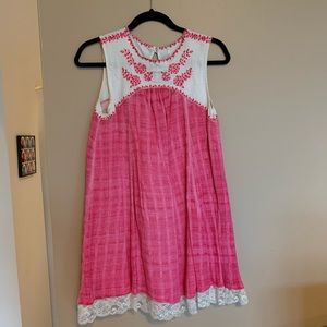 Free People pink/white dress XS/S